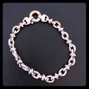 Chunky white gold chain bracelet